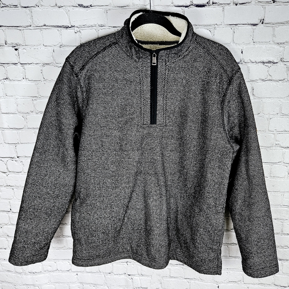 ORVIS | plush sherpa lined quarter zip long sleeve pullover top